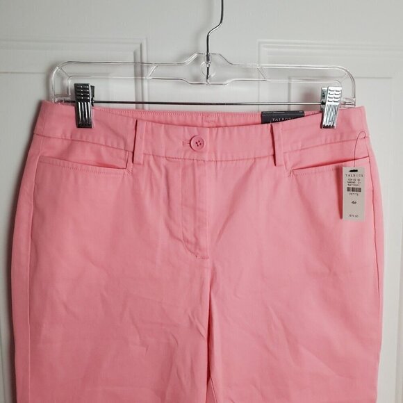 Talbots Perfect Skimmer Pants 4P Petite Pink Capri Midrise Cropped Stretch - Picture 8 of 13